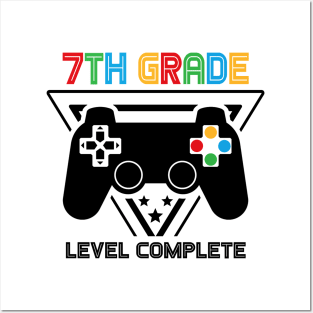 7th Grade Level Complete Graduation Gamer Boys Kids Posters and Art